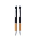 Aluminium writing set with pen and pencil, Black, MA1264403