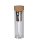 Staklena boca s bambusom, transparentan, EG134366