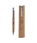 Penna a sfera in legno con funzione touch Erfurt, beige, EG149713