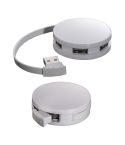 Zaobljen USB razdelilec s 4 priključki, bela, MA2065906