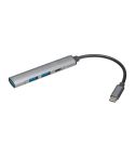 Recycled aluminium USB hub, Grey, MA3385307