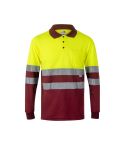VL VULCAN LARGE, zweifarbiges Bird-Eye-Poloshirt (160g/m²) mit langen Ärmeln, aus Polyester (100%), 36069