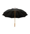 RPET Stockschirm mit Bambusgriff, Schwarz, MA4425703