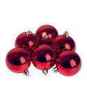 Set of 6 christmas baubles, Red, MA7578405