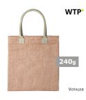 Borsa da shopping in juta con manici in cotone, V0533