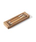 GREENY, Ball pen and mechanical pencil set in bamboo, Natural, 81162-160