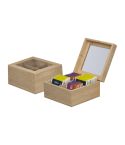 Holz-Teebox mit Glasdeckel, Beige, MA8229613