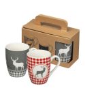 Set of 2 Christmas mugs, 300 ml, Povrće, MA82536MC