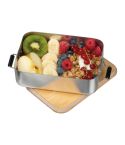 Stainless steel lunchbox with bamboo lid, Grey, MA8256207