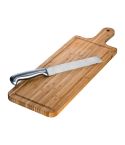 Bamboo chopping board with knife, Brown, MA8887201
