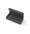 KINGSLEY, Set comprising 1 ballpoint pen and 1 rollerball pen in aluminium, with blue Dokumental® ink, Black, 91990-103