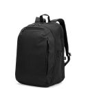 UDINE, Rucksack mit einem vollständig öffnenden Fach aus hochdichtem 300D recyceltem Polyester 16", Schwarz, 92540-103