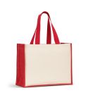 HELSINQUE COLOUR, borsa in tela (320 g/m²), con fondo e lati in juta laminata (350 g/m²) colorata, 92577