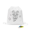 GLENCOE, Childrens colouring drawstring bag, White, 92621-106