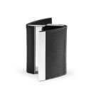 LONE, doppelter Kartenhalter aus Metall und PU, Schwarz, 93318-103