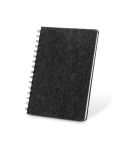 MISHIMA, A5 notebook with semi-hard cover in recycled felt (100% rPET) with rings and lined pages, Dark grey, 93635-133