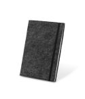 BALDWIN, A5 notepad with recycled felt cover (100% rPET) and lined pages in 100% recycled paper, Dark grey, 93636-133