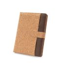 FIELDING, cartella A5 in sughero e poliestere riciclato (100% rPET) con blocco note rimovibile, naturale, 93658-160