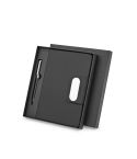 GARRETT, Set comprising 1 ballpoint pen and 1 notepad, made from PU and stainless steel, Black, 93668-103