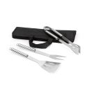 SOARES, Barbecue set with 3 stainless steel pieces, Black, 93998-103