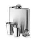 NOVAK, Stainless steel bottle and glasses set 200 mL, Silver, 94665-107