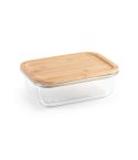 PORTOBELLO, Lunch Box, Hermetic box in borosilicate glass and bamboo lid 1000 mL, Natural, 94781-160