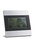 DENE, Desktop weather station with aluminium and ABS LCD screen, Satin silver, 97070-127