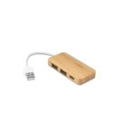 MOSER, HUB with 2 USB-A and 1 USB-C ports in bamboo, Natural, 97127-160