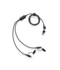 BERTOZZI, superhitri 6-v-1 USB kabel iz 20 % recikliranega aluminija in 4 % recikliranega PET-a, črna, 97146-103