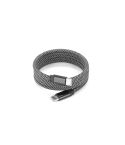 NADELLA, USB-C na USB-C kabel s pletenim poliestrskim kablom (60 W) in magnetnim sistemom za enostavno navijanje, črna, 97220-103