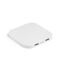 CAROLINE, Superfast 15W wireless charger with HUB 2 USB-A ports in recycled ABS (60% rABS), 97903