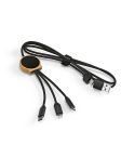 Asimov 5-in-1 Kabel Bamboo und rPET. Beleuchtetes Logo, Schwarz, ACB003-103