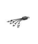 Sagan 4-v-1 kabel rTPR. Osvetljen logotip in zanka za obešanje, črna, ACB005-103