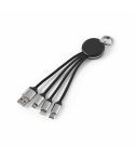Boyle 4-in1 Cable rABS. 10W. with Keyring and Backlit logo, crno, ACB016-103
