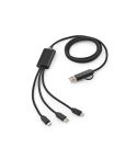 Turing 5-in-1 Cable rPVC. 1.2m 10W, crno, ACB017-103
