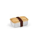 Warhol Lunchbox rSS 740ml mit Bambusdeckel und Besteck, Silber, ALB001-107