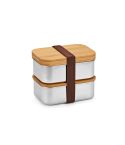 Vermeer Lunchbox rSS 1480ml con coperchio in bambù e posate, argento, ALB004-107