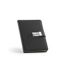 Melville A5 Notebook rPET. Metal lock and 70gsm FSC®192 pages, Black, ANT016-103