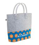CreaFelt Shop C, prilagojena RPET nakupovalna torba, belo / sive, AP716684