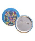 PinBadge RPET Maxi, značkica z zatičem, bela / srebrna, AP716725