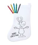 Plicom, colouring Christmas stocking, white / red, AP781112