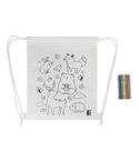 Zocolo, RPET colouring drawstring bag, animals, white, AP800298-A