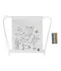 Zocolo, RPET colouring drawstring bag, sea, white, AP800298-B