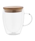 Grobina, mug termico in vetro, trasparente / naturale, AP800443