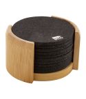Chiang, set di sottobicchieri RPET, nero/naturale, AP808040-10