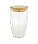 Bondina L, glass thermo cup, transparent / natural, AP812426