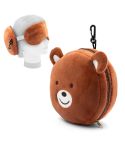 Orsetto di peluche, cuscino da viaggio, mascherina per gli occhi | Ren, marrone, HE829-16