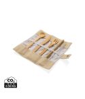 Reusable bamboo travel cutlery set, white, XDP269.539
