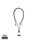 LoopAmp RCS RPET adjustable 160 cm phone cord with 60W cable, black, XDP302.5301