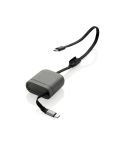 Cavo di ricarica rapido retrattile riciclato Spira RCS 100W, grigio, XDP302.9802
